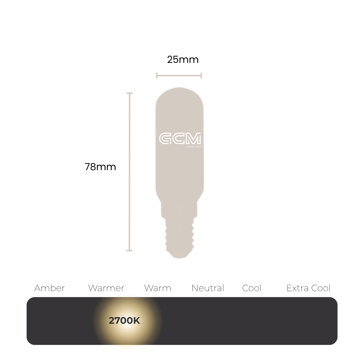 4W Tubular LED Bulb E14 Clear Filament - Warm White 2700K