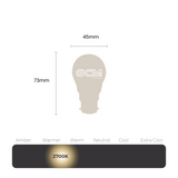 Fancy Round 4W LED B22 Clear Globe - warmer white