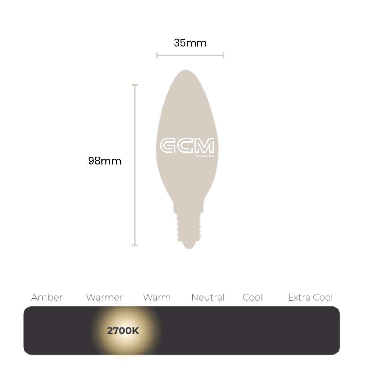 Candle E14 LED Filament Globe - clear warm white