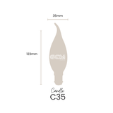 Candle B15 Flame Tip Globe - clear - 4000K neutral white