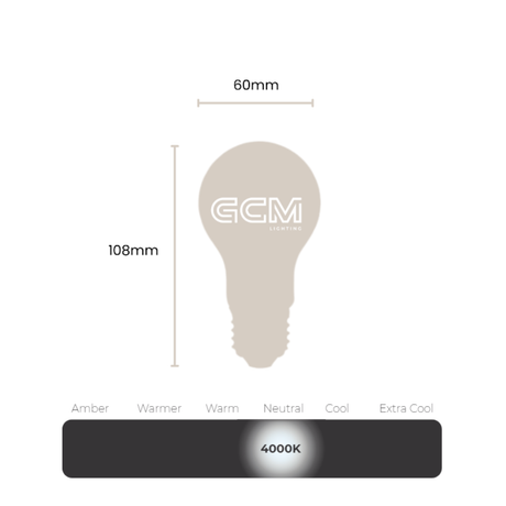 GLS A60 E27 Globe - Opal - Neutral White 4000K - 8W