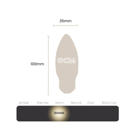 Candle E27 Globe - Clear - Warm White 3000K - 4W