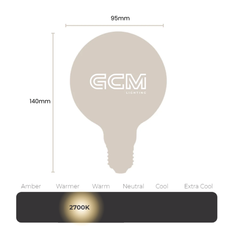 G95 E27 Vintage LED Straight Filament Globe