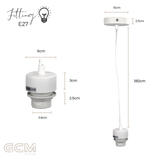 Suspension Kit White - E27 - 180cm