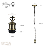Vintage Chain Suspension Kit Antique Brass - E27 - 155cm