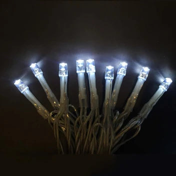 Battery Operated 30 LED String Light Clear Cable - 3 Colour Options - White