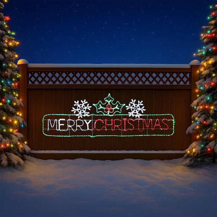 2M Merry Christmas Rope Light Silhouette