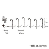 Dual Power Solar Set of 6 LED Candy Cane Stakes Path Light