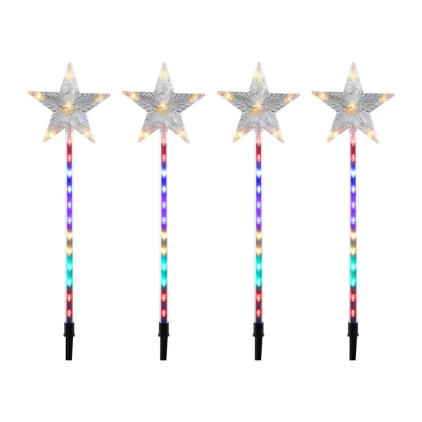 Set of 4 LED Shooting Star Garden Light