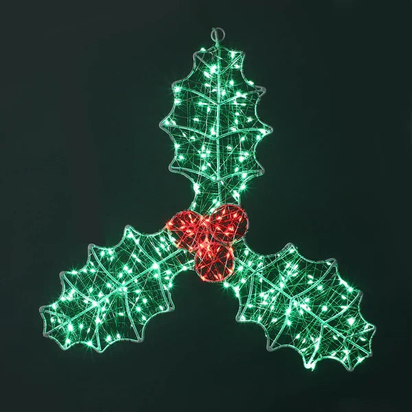 Outdoor Micr-LED Christmas Holly Berry Silhouette