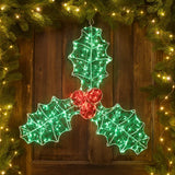 Outdoor Micr-LED Christmas Holly Berry Silhouette