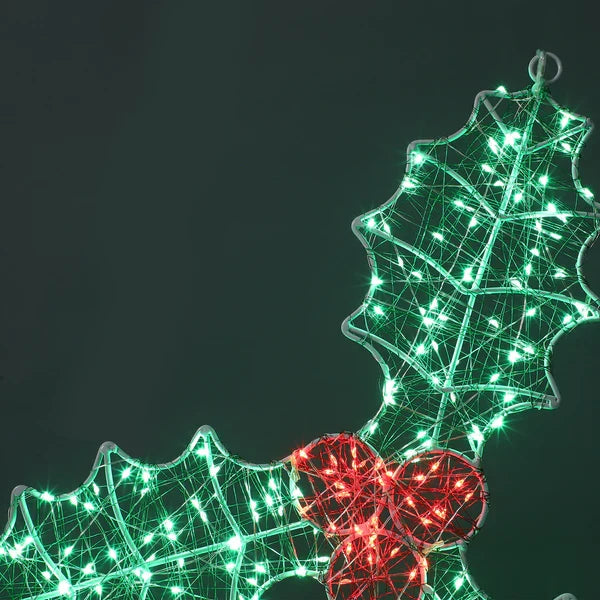 Outdoor Micr-LED Christmas Holly Berry Silhouette