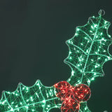 Outdoor Micr-LED Christmas Holly Berry Silhouette