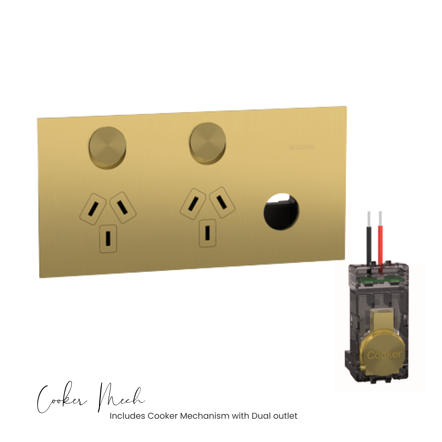 Solis T - Brushed Brass - Socket Collection