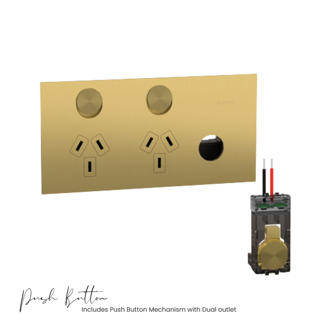 Solis T - Brushed Brass - Socket Collection