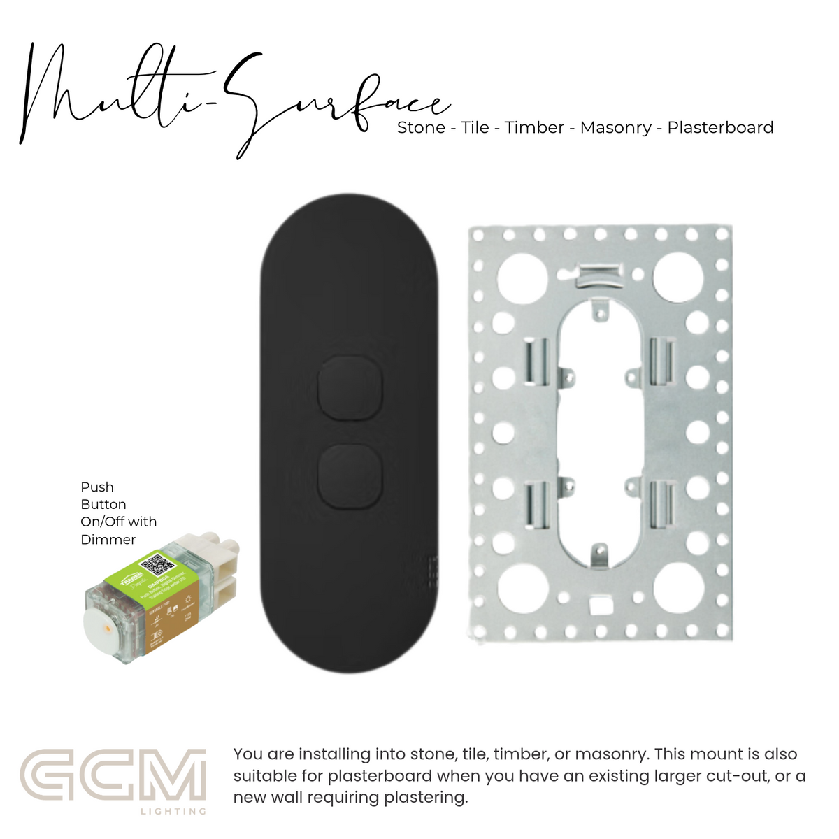 ZETR - 12 / Surface - Matte Black Switch 1 - 4 Gang