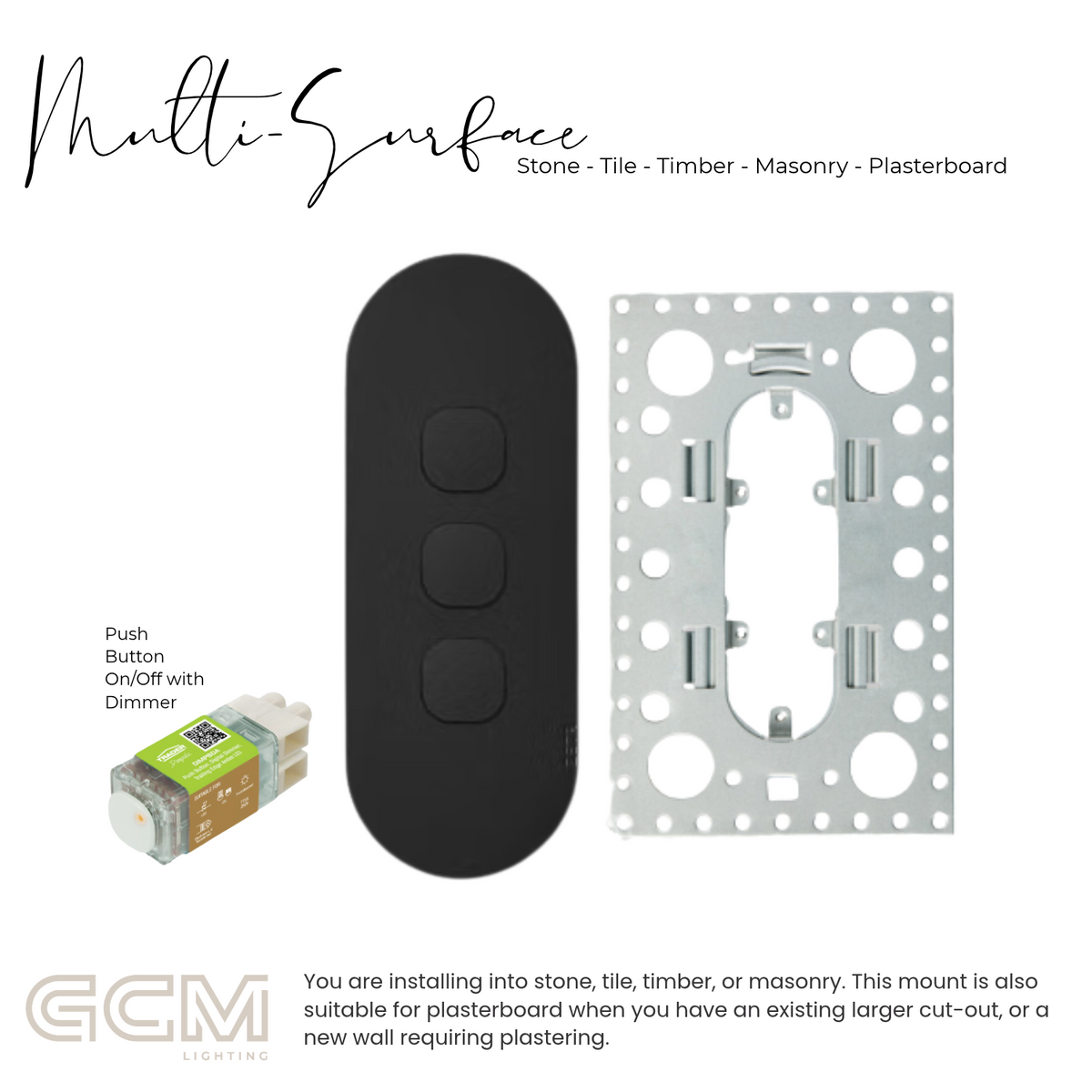 ZETR - 12 / Surface - Matte Black Switch 1 - 4 Gang