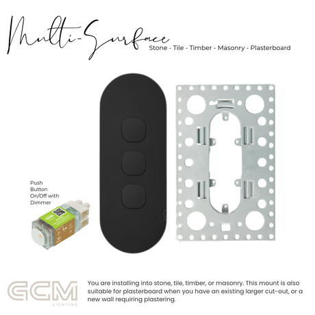 ZETR - 12 / Surface - Matte Black Switch 1 - 4 Gang
