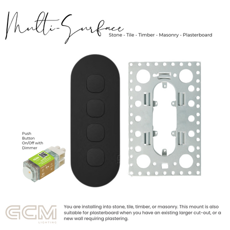 ZETR - 12 / Surface - Matte Black Switch 1 - 4 Gang