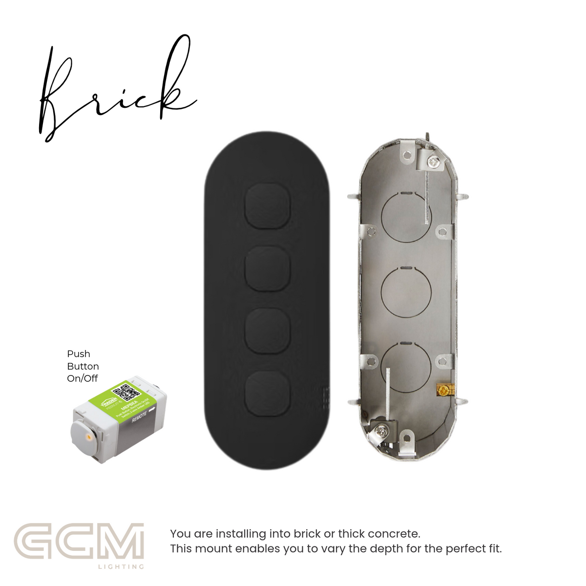 ZETR - 12 / Surface - Matte Black Switch 1 - 4 Gang