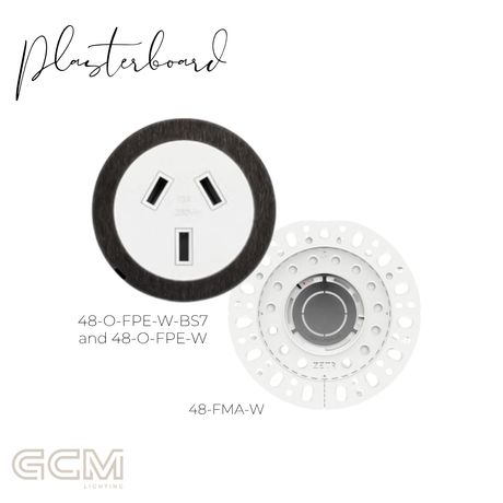 ZETR - 48 / Flush - Black Steel Single Outlet