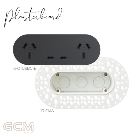 ZETR - 13 / Flush - Matte Black Double Outlet USBC