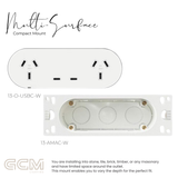ZETR - 13 / Flush - Matte White Double Outlet USBC