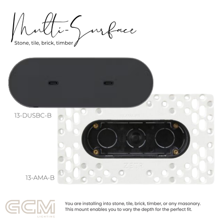 ZETR - 13 / Flush - Matte Black Dual USBC Module