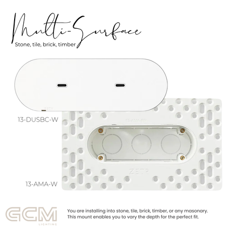 ZETR - 13 / Flush - Matte White Dual USBC Module