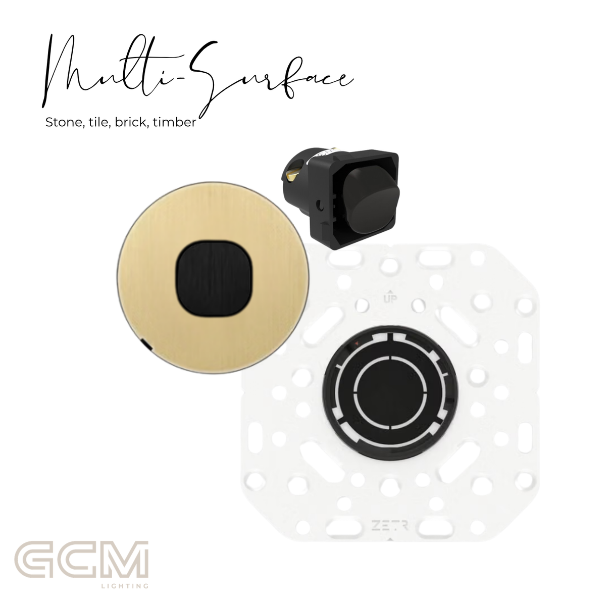 ZETR - 48 / Flush - Natural Brass & Black 1 Gang Isolation Switch