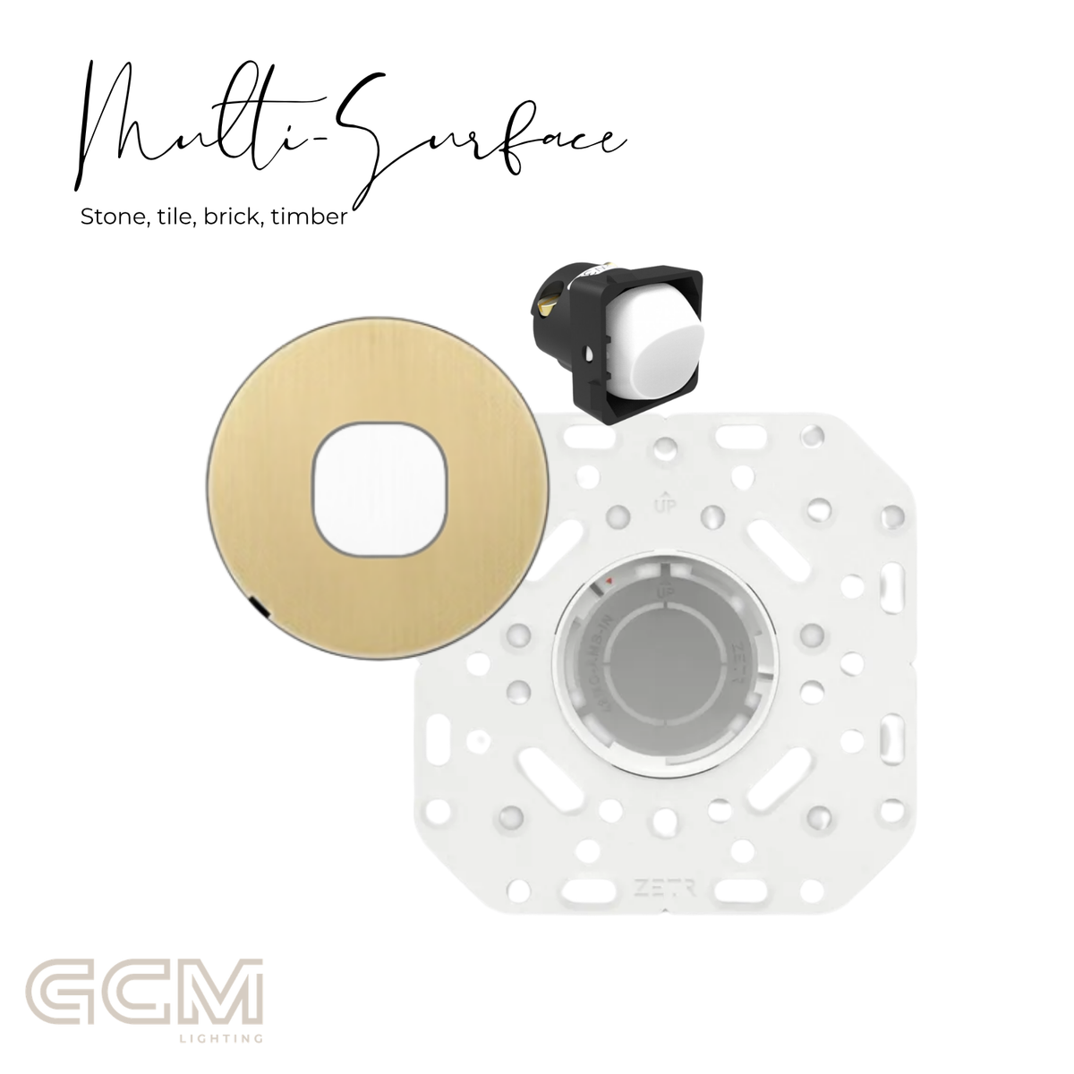 ZETR - 48 / Flush - Natural Brass & White 1 Gang Isolation Switch