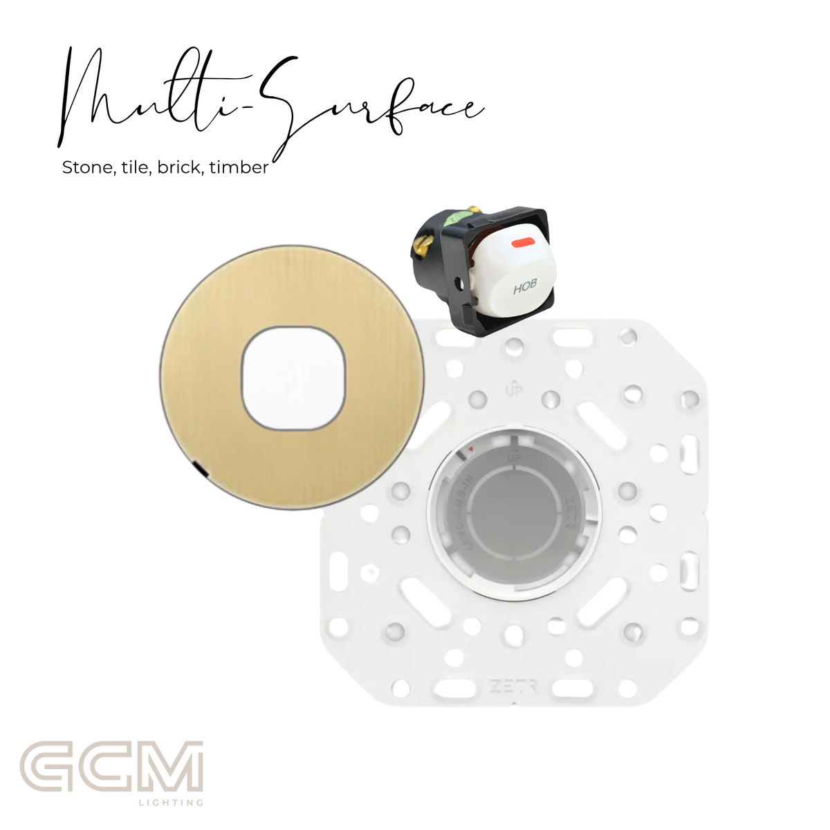ZETR - 48 / Flush - Natural Brass & White 1 Gang Isolation Switch