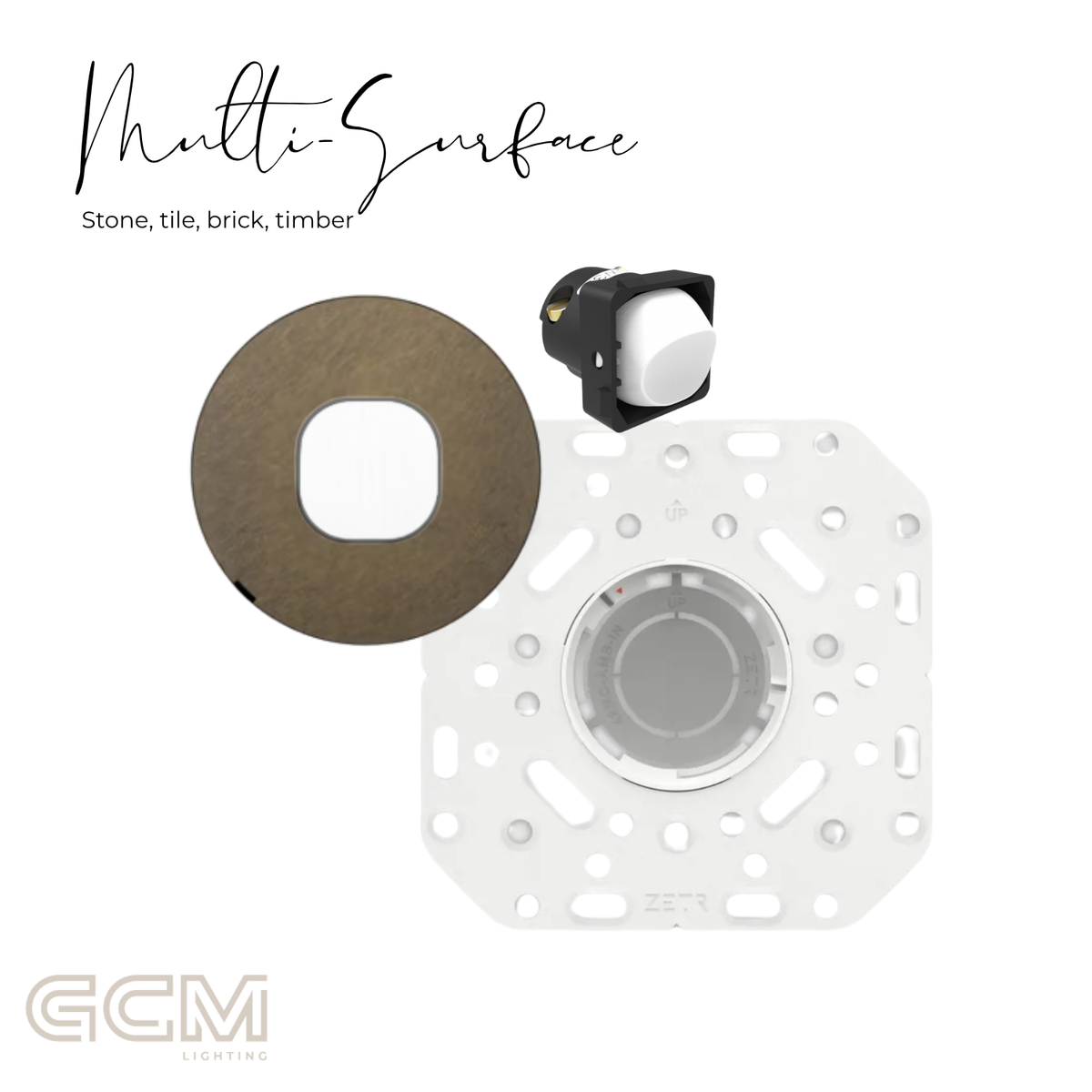 ZETR - 48 / Flush - Aged Brass & White 1 Gang Isolation Switch