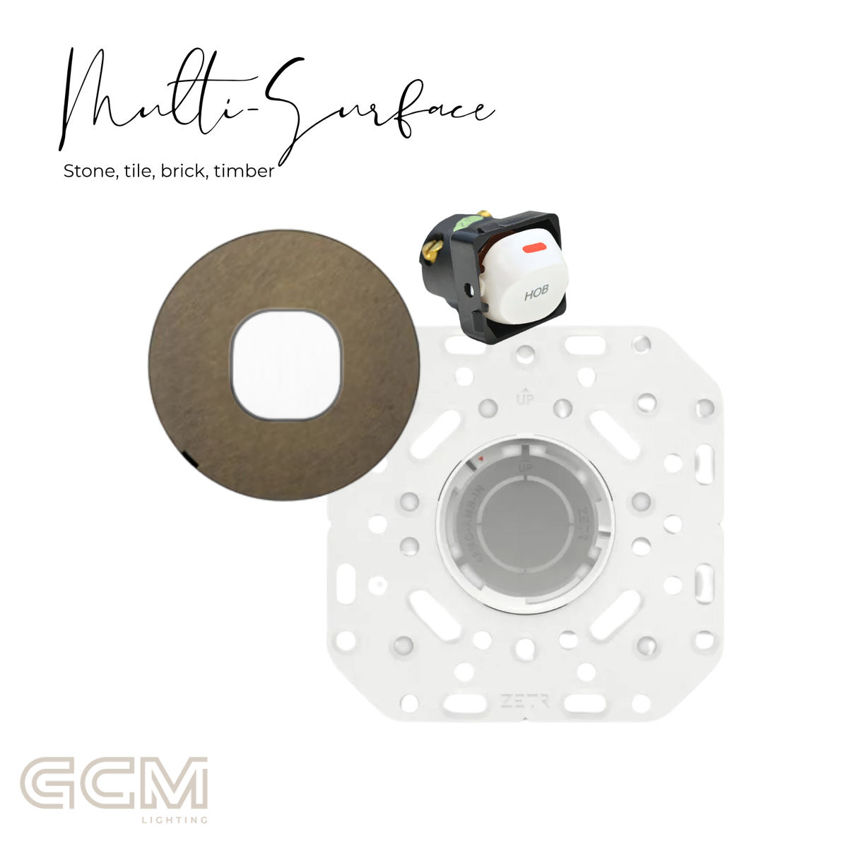 ZETR - 48 / Flush - Aged Brass & White 1 Gang Isolation Switch