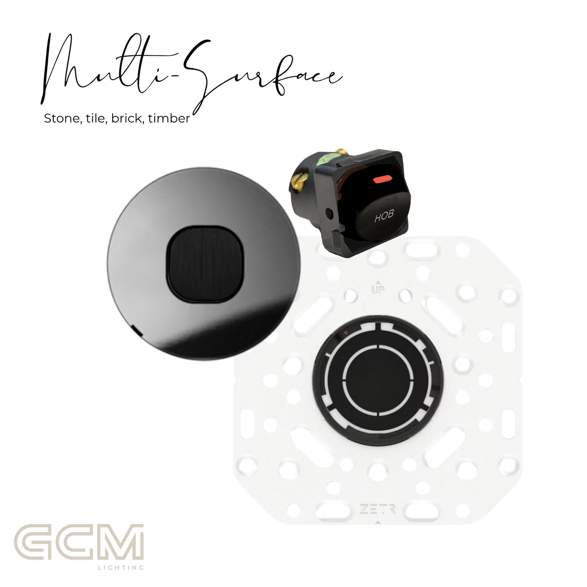 ZETR - 48 / Flush - Mirror Steel & Black 1 Gang Isolation Switch