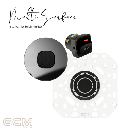 ZETR - 48 / Flush - Mirror Steel & Black 1 Gang Isolation Switch