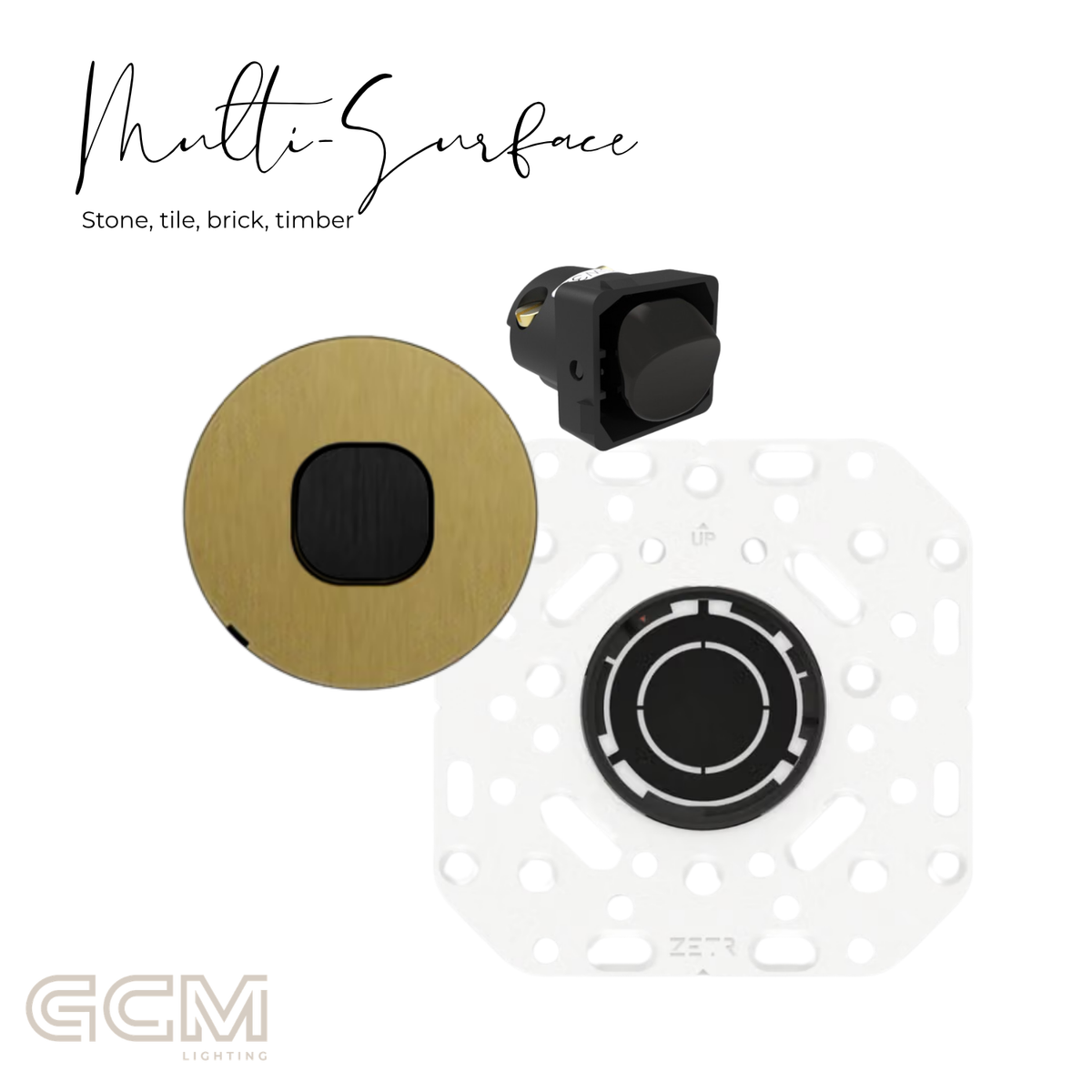 ZETR - 48 / Flush - Brass & Black 1 Gang Isolation Switch