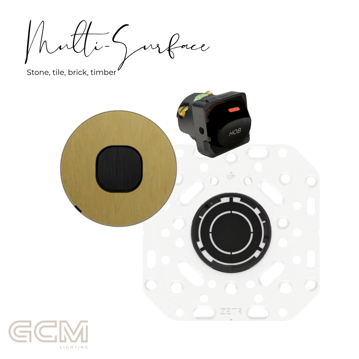 ZETR - 48 / Flush - Brass & Black 1 Gang Isolation Switch