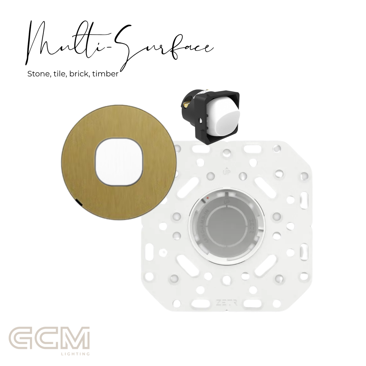 ZETR - 48 / Flush - Brass & White 1 Gang Isolation Switch