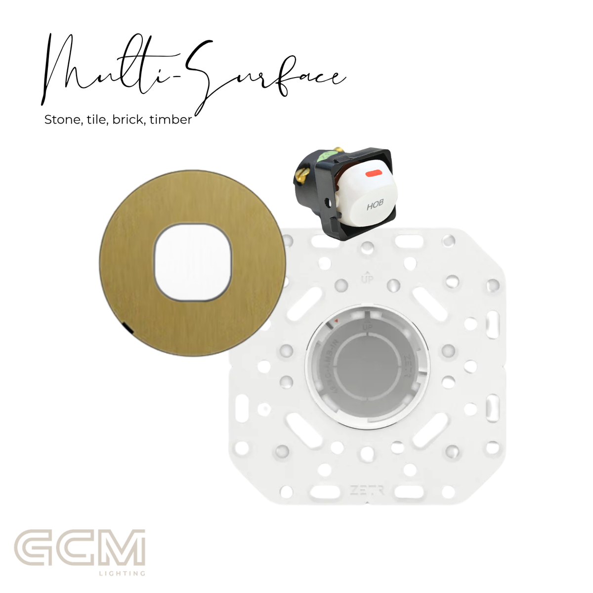 ZETR - 48 / Flush - Brass & White 1 Gang Isolation Switch