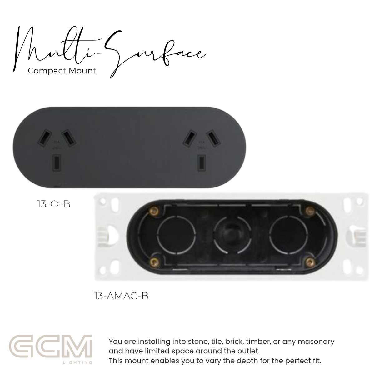 ZETR - 13 / Flush - Matte Black Double Outlet