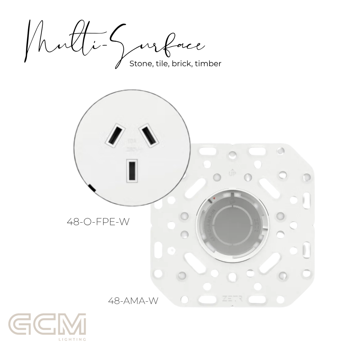ZETR - 48 / Flush - Matte White Single Outlet