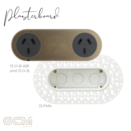 ZETR - 13 / Flush - Aged Brass Double Outlet