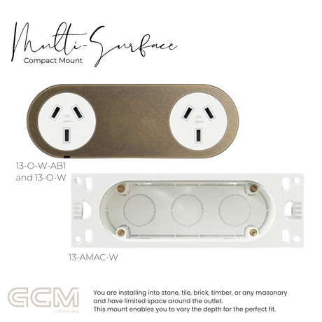 ZETR - 13 / Flush - Aged Brass Double Outlet