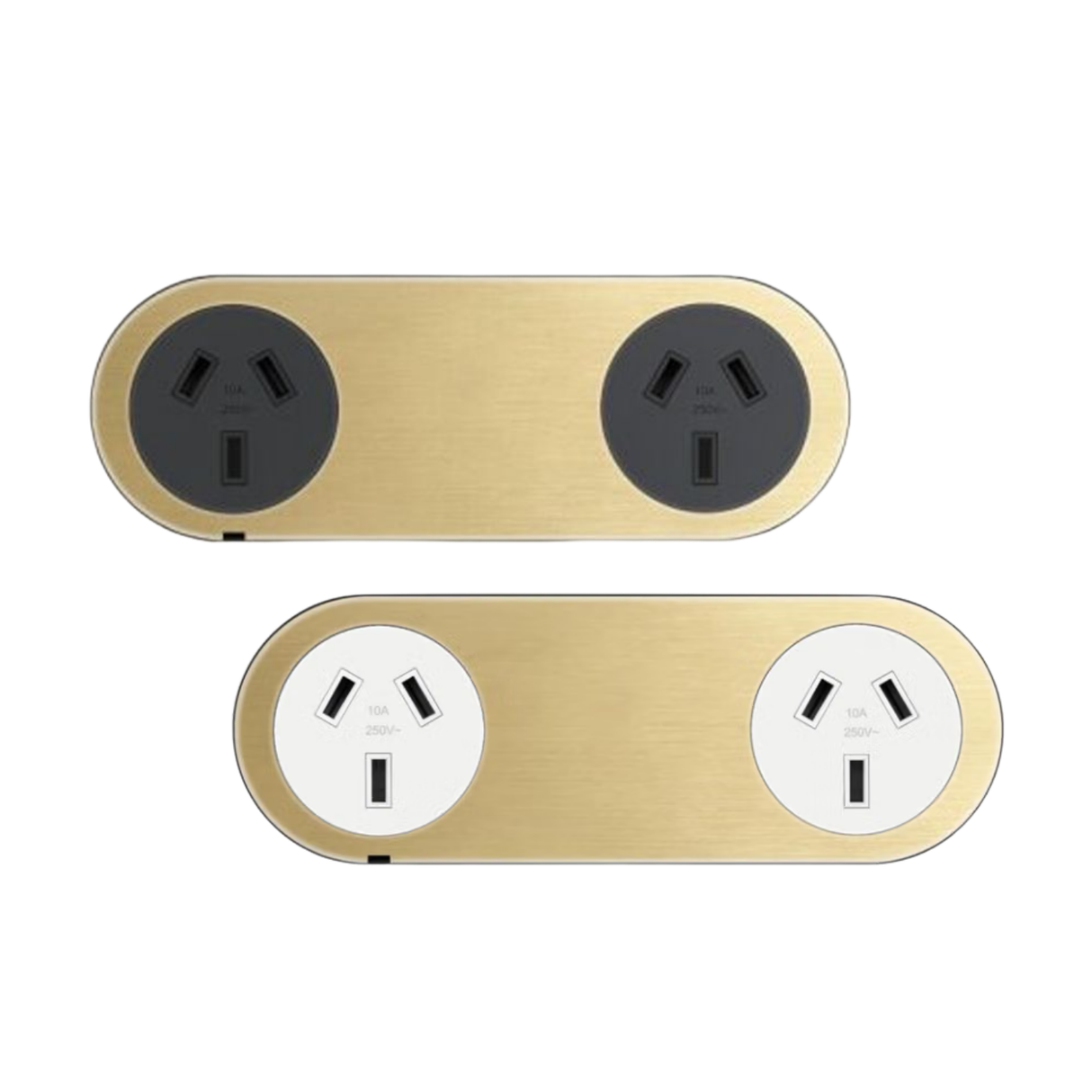 ZETR - 13 / Flush - Natural Brass Double Outlet
