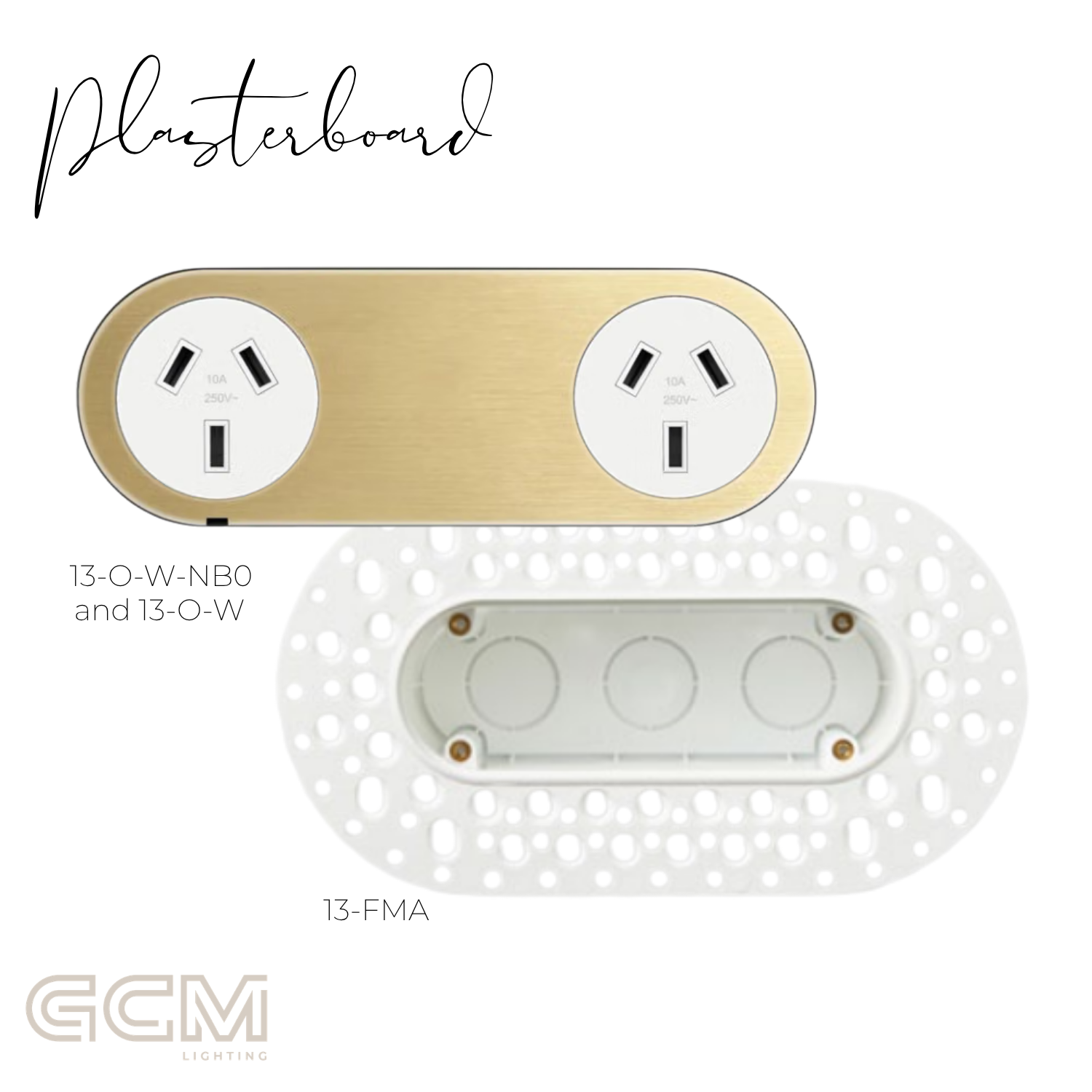 ZETR - 13 / Flush - Natural Brass Double Outlet