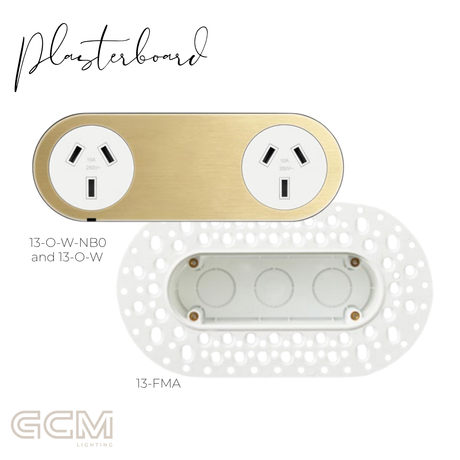 ZETR - 13 / Flush - Natural Brass Double Outlet