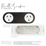 ZETR - 13 / Flush - Black Steel Double Outlet