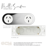 ZETR - 13 / Flush - Mirror Steel Double Outlet
