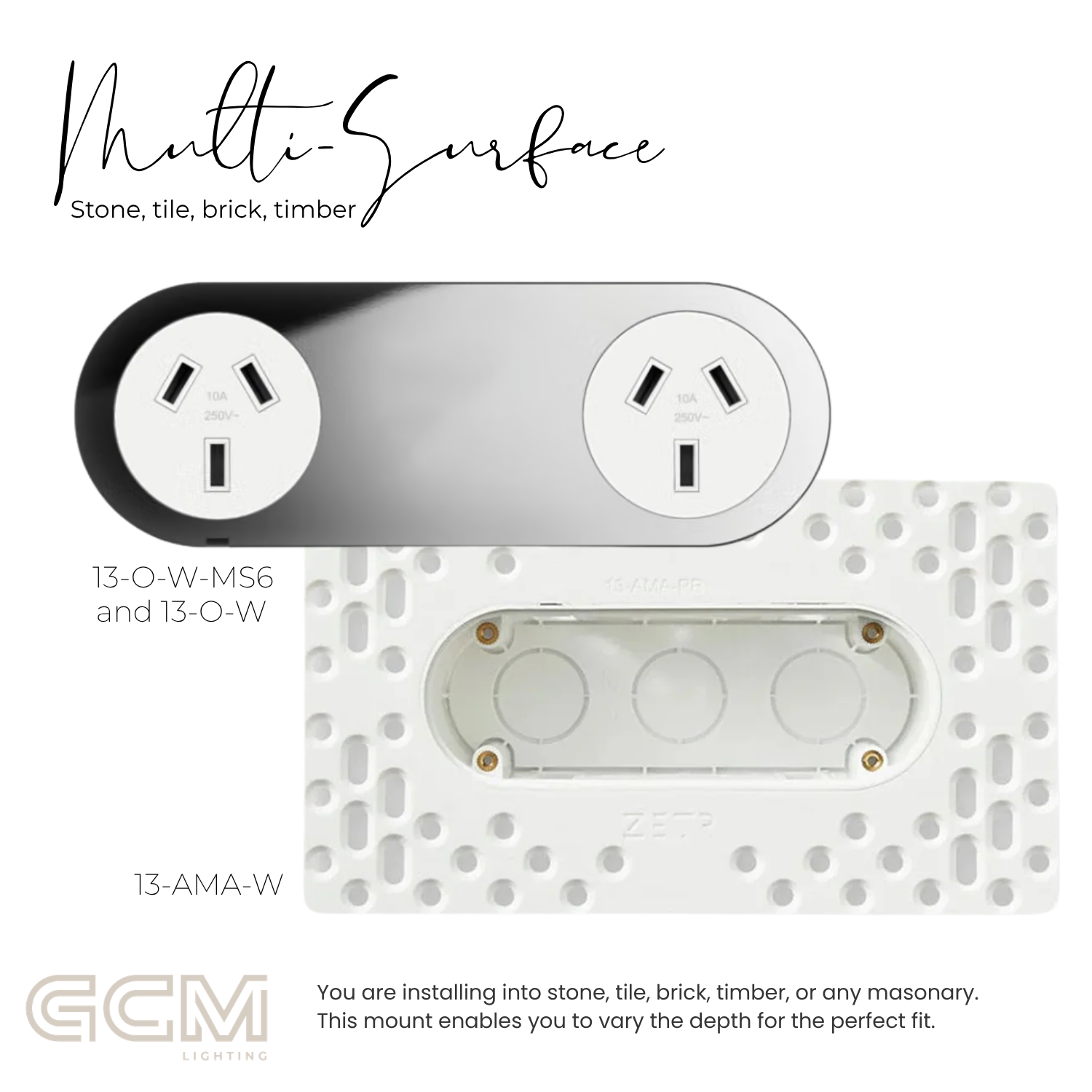 ZETR - 13 / Flush - Mirror Steel Double Outlet